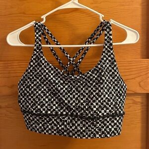 lululemon athletica Black and White Checkered Bra